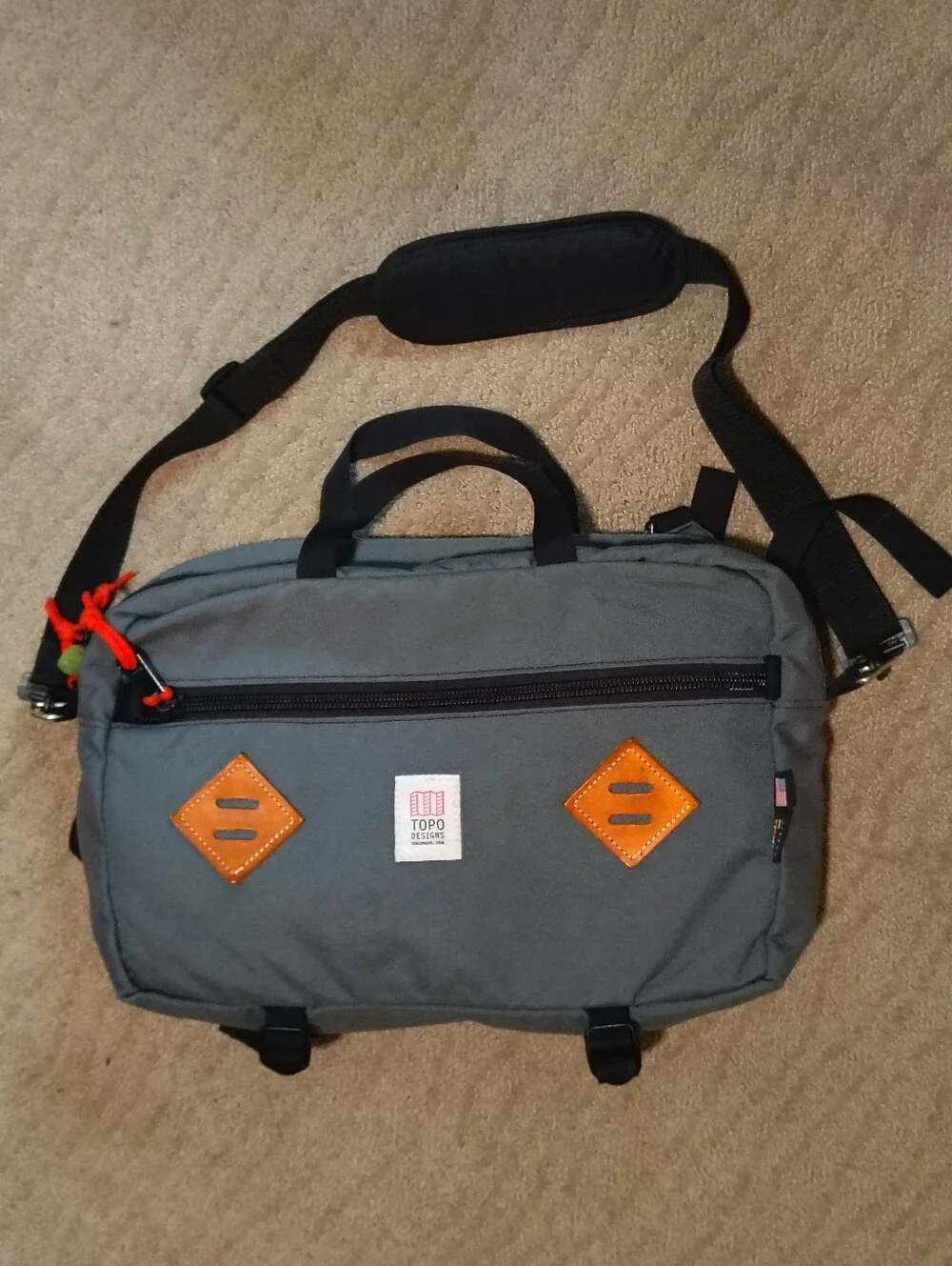 Topo Designs Grey Mountain Briefcase Messenger Laptop Bag Backpack